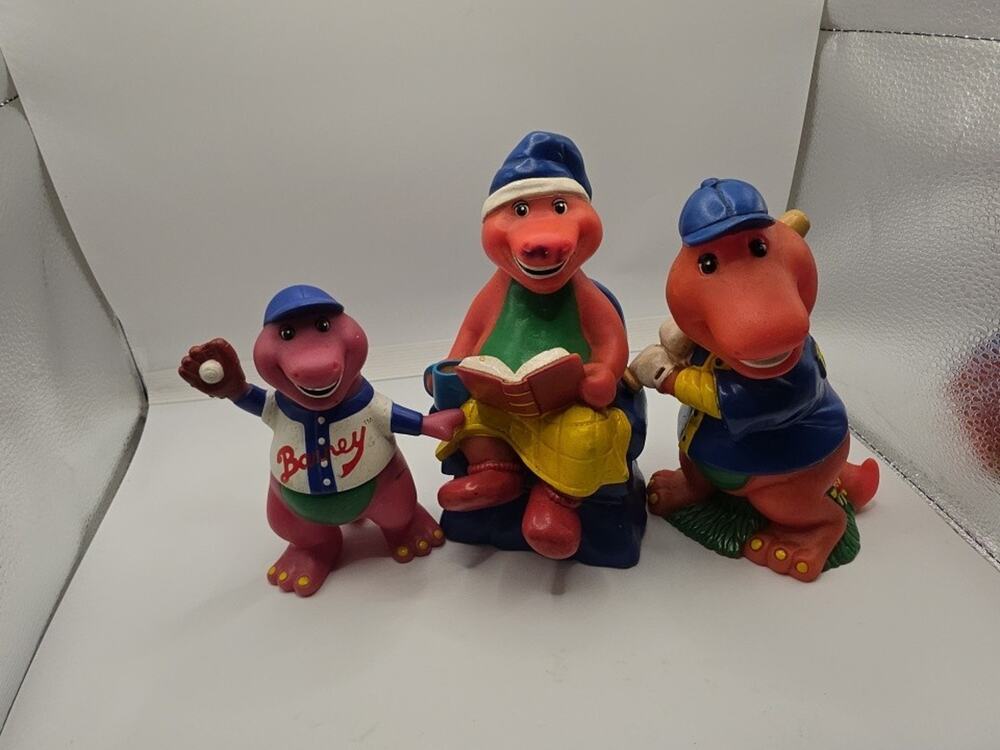 Set Of Vintage Barney The Dinosaur Figurines The Lyons Group